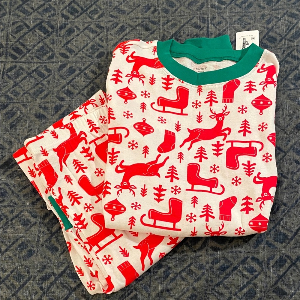 Carter's Red and Green Holiday Pajama Set